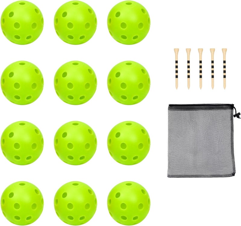 Bac-kitchen Plastic Golf Balls Practice Limited Flight Golf Training Ball Hollow Swing Practice Indoor Golf Balls with Mesh Drawstring Bag for Backyard Driving Range or Outdoor - Image 1